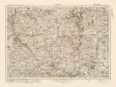 Old Ordnance Survey Map, Sheet 128 - Tiverton, 1925: Crediton, Cullompton, Bampton, Willand, North Tawton