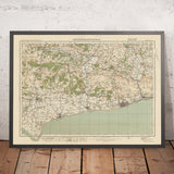 Mapa de estudio de artillería antigua, hoja 133 - Chichester & Worthing, 1925: Bognor Regis, Littlehampton, Selsey, Worthing, Midhurst