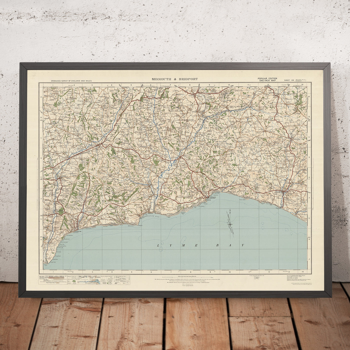 Old Ordnance Survey Map, Sheet 139 - Sidmouth & Bridport, 1925: Seaton, Honiton, Lyme Regis, Axminster, East Devon AONB
