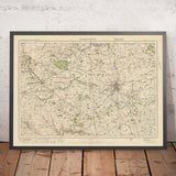 Ancienne carte de l'Ordnance Survey, feuille 14 - Darlington, 1925 : Newton Aycliffe, Shildon, Richmond, Barnard Castle, St Helen Auckland