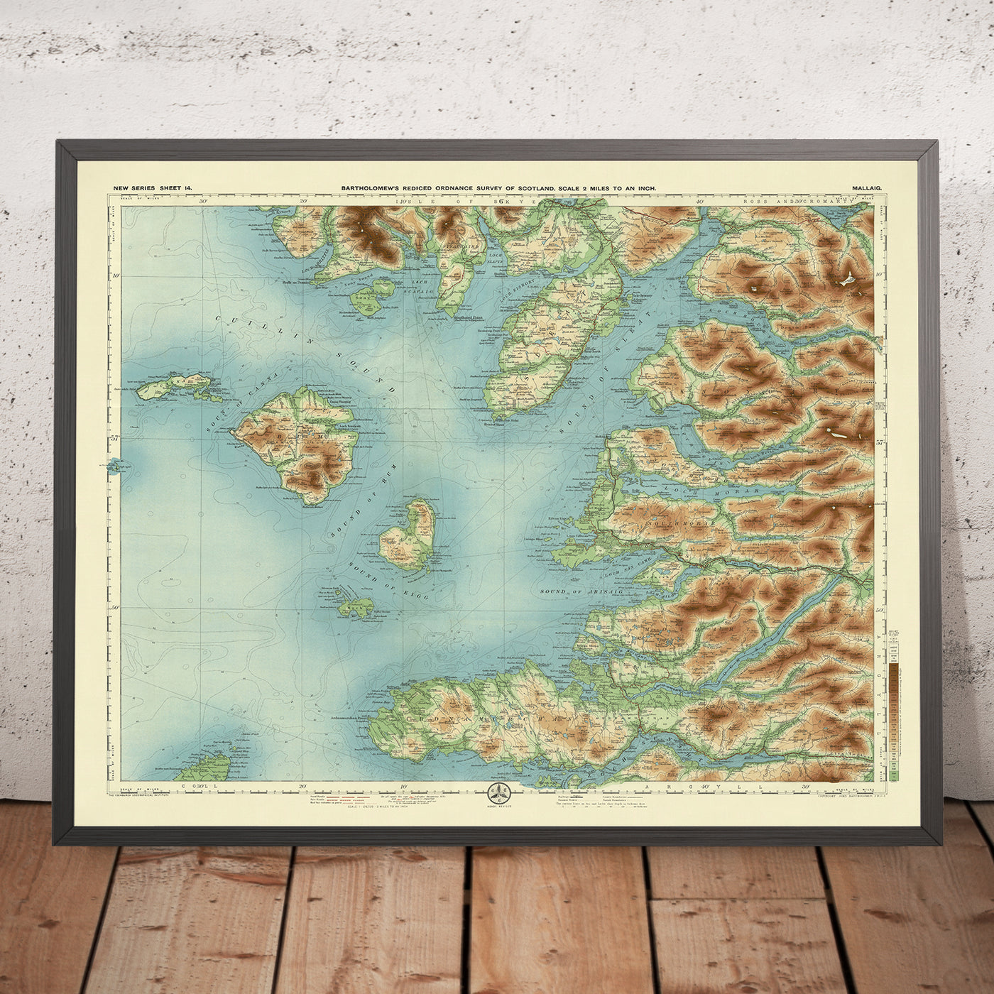Ancienne carte OS de Mallaig, Inverness-shire par Bartholomew, 1901 : île de Skye, Loch Morar, Cuillin Hills, Glenfinnan, Sound of Sleat, Knoydart