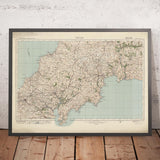Old Ordnance Survey Map, Sheet 143 - Truro, 1919-1926: Newquay, St Austell, Roche, Bodmin, River Fal, Carn Brea Hill, and Goss Moor