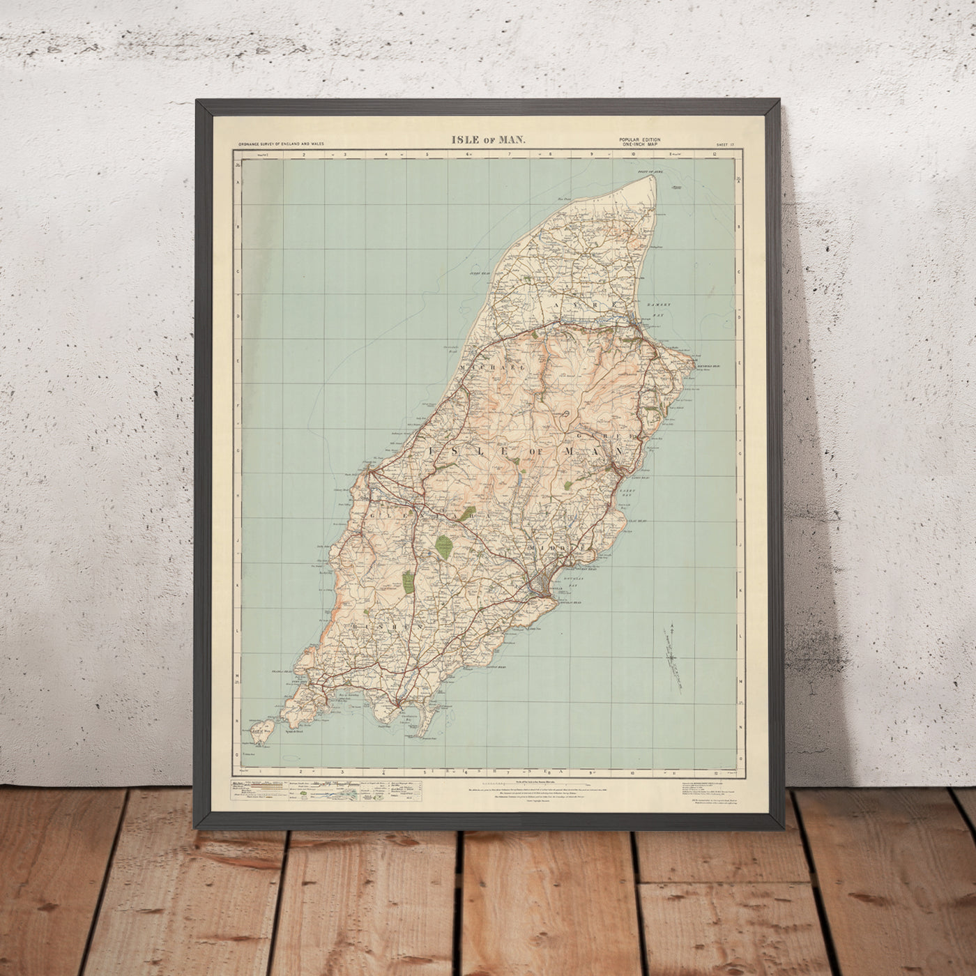 Old Ordnance Survey Map, Sheet 17 - Isle of Man, 1925: Douglas, Peel, Castletown, Ramsey, Port Erin