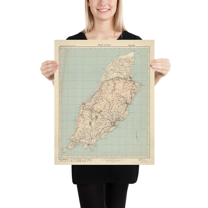Old Ordnance Survey Map, Sheet 17 - Isle of Man, 1925: Douglas, Peel, Castletown, Ramsey, Port Erin