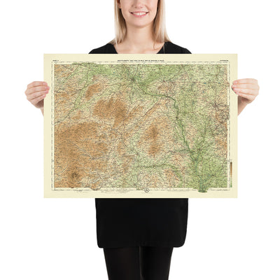 Antiguo mapa OS de Shropshire por Bartholomew, 1901: Shrewsbury, Telford, Ludlow, Long Mynd, Ironbridge, Wenlock Edge