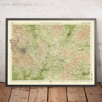 Vecchia mappa OS di Birmingham, Leicester di Bartholomew, 1901: Staffordshire, Warwickshire, Midlands 