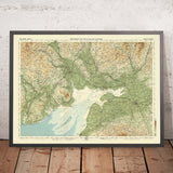 Ancienne carte OS de Dumfries et de Cumbria par Bartholomew, 1901 : Frontière, Firth de Solway, Carlisle, Mur d'Hadrien, Skiddaw, Lochmaben 