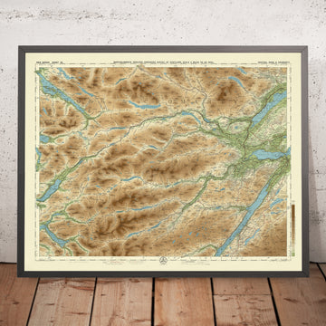 Alte OS-Karte von Zentral-Ross und Cromarty, Schottland von Bartholomew, 1901: Dingwall, Ullapool, Loch Maree, Ben Wyvis, Fluss Conon, Fannich-Berge 