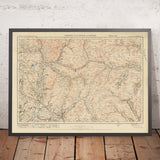 Antiguo mapa de Ordnance Survey, hoja 20 - Kirkby Lonsdale & Hawes, 1925: Ingleton, Sedbergh, Askrigg, Parque Nacional de Yorkshire Dales