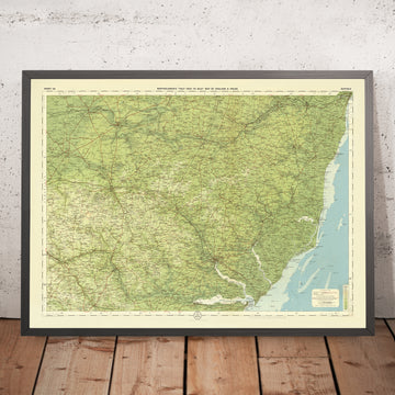 Vecchia mappa OS del Suffolk, Inghilterra di Bartholomew, 1901: Ipswich, Lowestoft, fiume Orwell, castello di Framlingham, Orford Ness, foresta di Thetford 