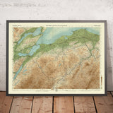 Ancienne carte OS d'Inverness et de Spey, Highlands écossais par Bartholomew, 1901 : Inverness, Loch Ness, Cairngorms, Culloden, Moray Firth 
