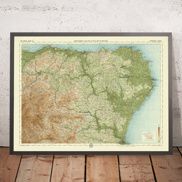 Mappa antica del sistema operativo di Peterhead e Banff, Aberdeenshire di Bartholomew, 1901: Aberdeen, Fiume Dee, Bennachie, Castello di Slains, Castello di Fyvie 