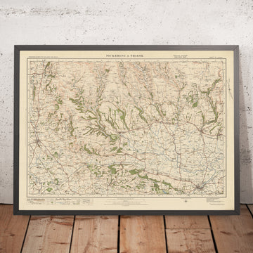 Old Ordnance Survey Map, Sheet 22 - Pickering & Thirsk, 1925: Malton, Helmsley, Kirkbymoorside, Howardian Hills AONB, North York Moors National Park