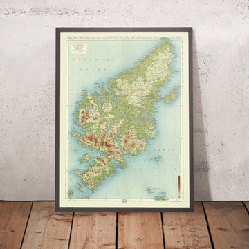 Mappa antica del territorio esterno delle Ebridi, Lewis e Harris di Bartholomew, 1901: Stornoway, Clisham, Pietre di Callanish 