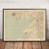 Mapa antiguo de Ordnance Survey, hoja 24 - Lancaster y Barrow, 1925: Morecambe, Fleetwood, Garstang, Heysham, Pilling