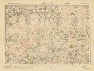 Old Ordnance Survey Map, Sheet 25 - Ribblesdale, 1925: Settle, Bentham, Barnoldswick, Forest of Bowland AONB, Yorkshire Dales National Park