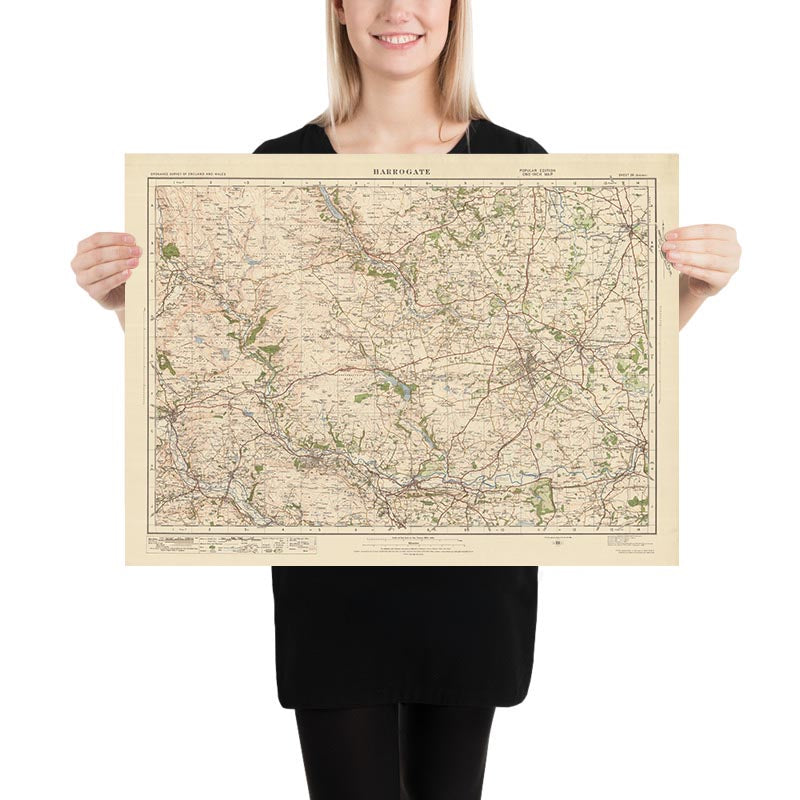 Old Ordnance Survey Map, Sheet 26 - Harrogate, 1925: Otley, Ilkley, Skipton, Knaresborough, Nidderdale AONB