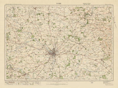 Old Ordnance Survey Map, Sheet 27 - York, 1925: Pocklington, Tadcaster, Easingwold, Stamford Bridge, Boston Spa