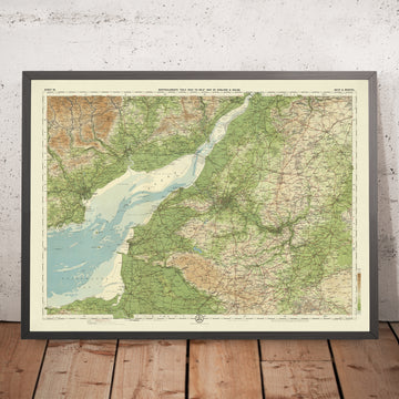 Old OS Map of Bath & Bristol, Somerset by Bartholomew, 1901: Mendip Hills, Cardiff, Cheddar Gorge