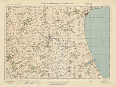 Old Ordnance Survey Map, Sheet 28 - Gt Driffield & Bridlington, 1925: Hornsea, Nafferton, Skipsea, Market Weighton, Hutton Cranswick