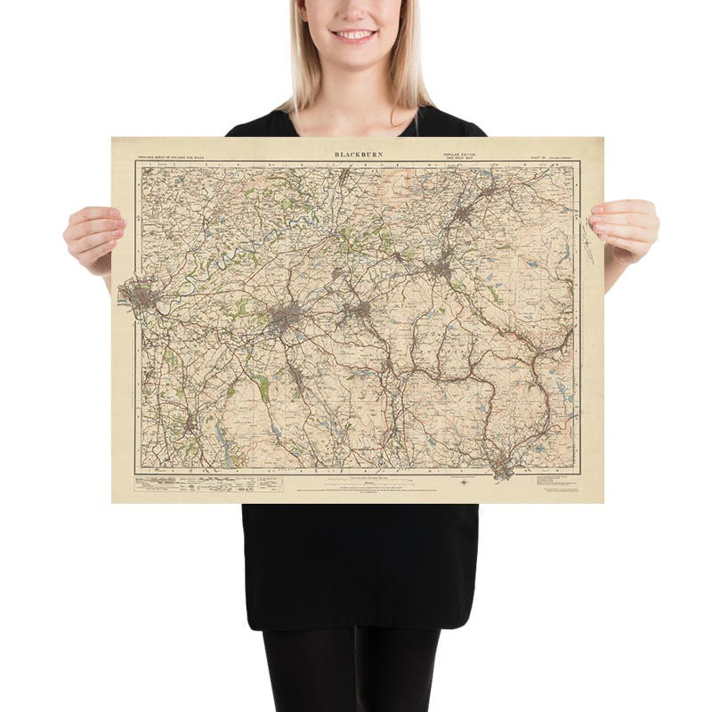 Old Ordnance Survey Map, Sheet 30 - Blackburn, 1925: Preston, Burnley, Clitheroe, Accrington, Chorley
