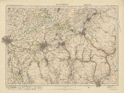 Old Ordnance Survey Map, Sheet 30 - Blackburn, 1925: Preston, Burnley, Clitheroe, Accrington, Chorley