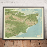 Antiguo mapa OS de Kent, Inglaterra por Bartolomé, 1901: Estuario del Támesis, Dover, Canterbury, North Downs, Weald, Isla de Sheppey