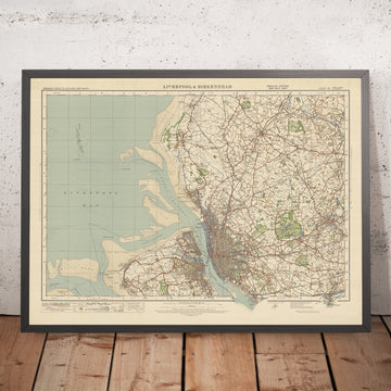 Antigua Mapa del Servicio de Ordenación, Hoja 35 - Liverpool y Birkenhead, 1925: St Helens, West Kirby, Ormskirk, Bootle, Wallasey 