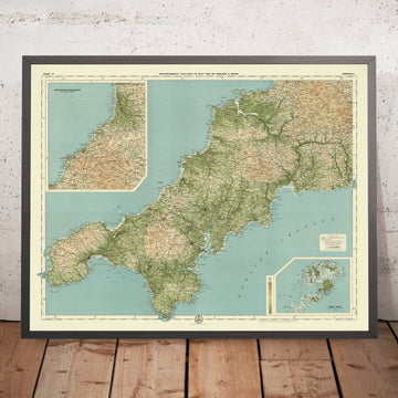 Old OS Map of Cornwall by Bartholomew, 1901: Bodmin Moor, Tintagel Castle, Land&