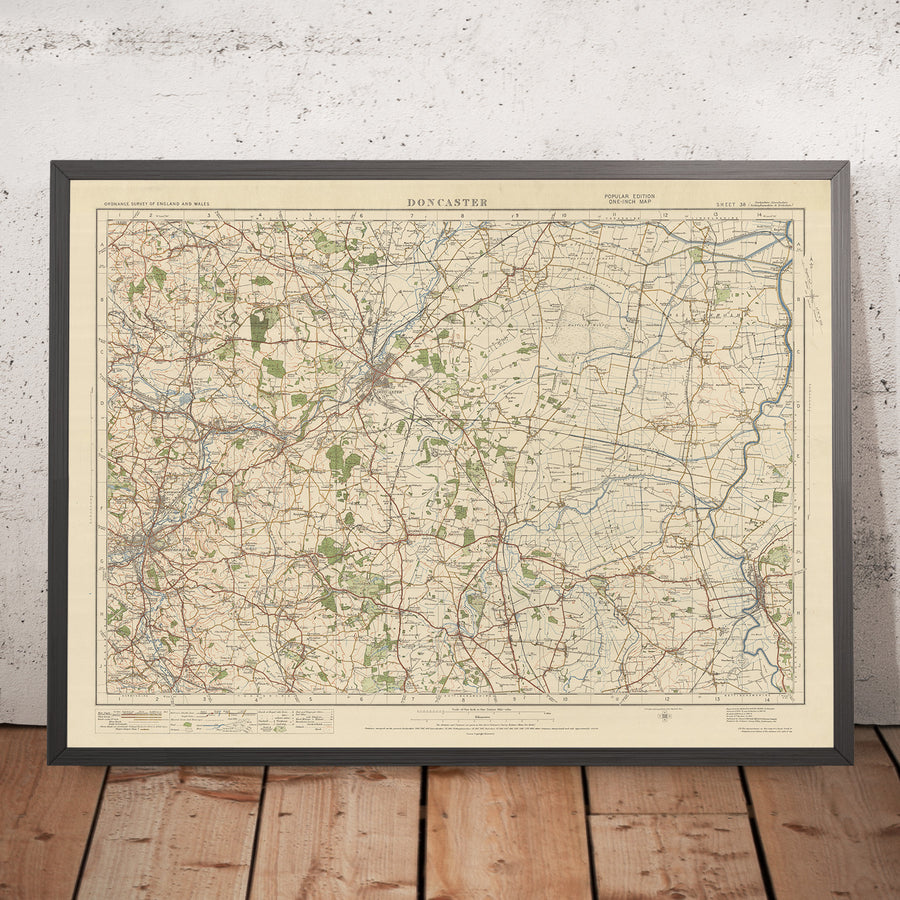 Old Ordnance Survey Map, Sheet 38 - Doncaster, 1925: Rotherham, Gainsborough, Bawtry, Tickhill, Epworth