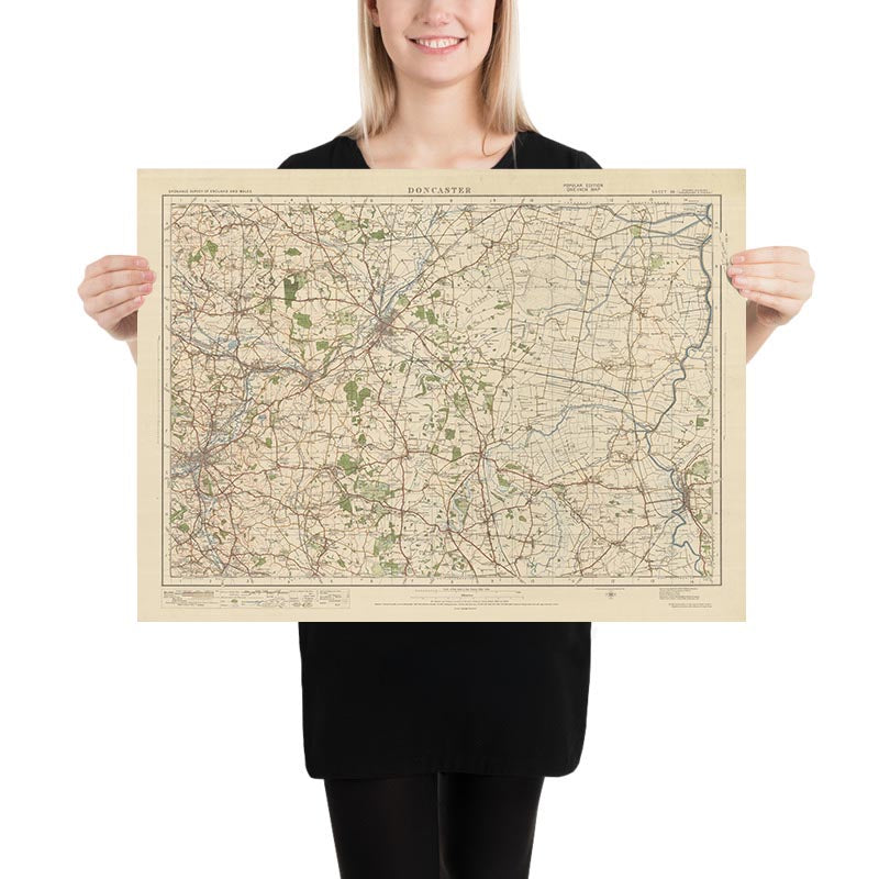 Old Ordnance Survey Map, Sheet 38 - Doncaster, 1925: Rotherham, Gainsborough, Bawtry, Tickhill, Epworth