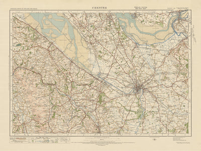 Old Ordnance Survey Map, Sheet 43 - Chester, 1925: Flint, Widnes, Ellesmere Port, Mold, Clwydian Range and Dee Valley AONB