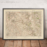 Old Ordnance Survey Map, Sheet 45 - Buxton & Matlock, 1925: Leek, Chesterfield, Bakewell, Chapel-en-le-Frith, and Peak District National Park