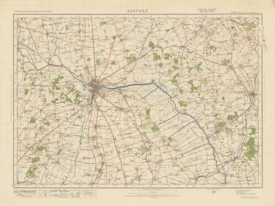 Old Ordnance Survey Map, Blatt 47 – Lincoln, 1925: Horncastle, Woodhall Spa, Wragby, North Hykeham, Metheringham