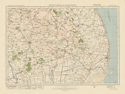 Old Ordnance Survey Map, Sheet 48 - Horncastle & Skegness, 1925: Spilsby, Alford, Ingoldmells, Woodhall Spa, Lincolnshire Wolds AONB