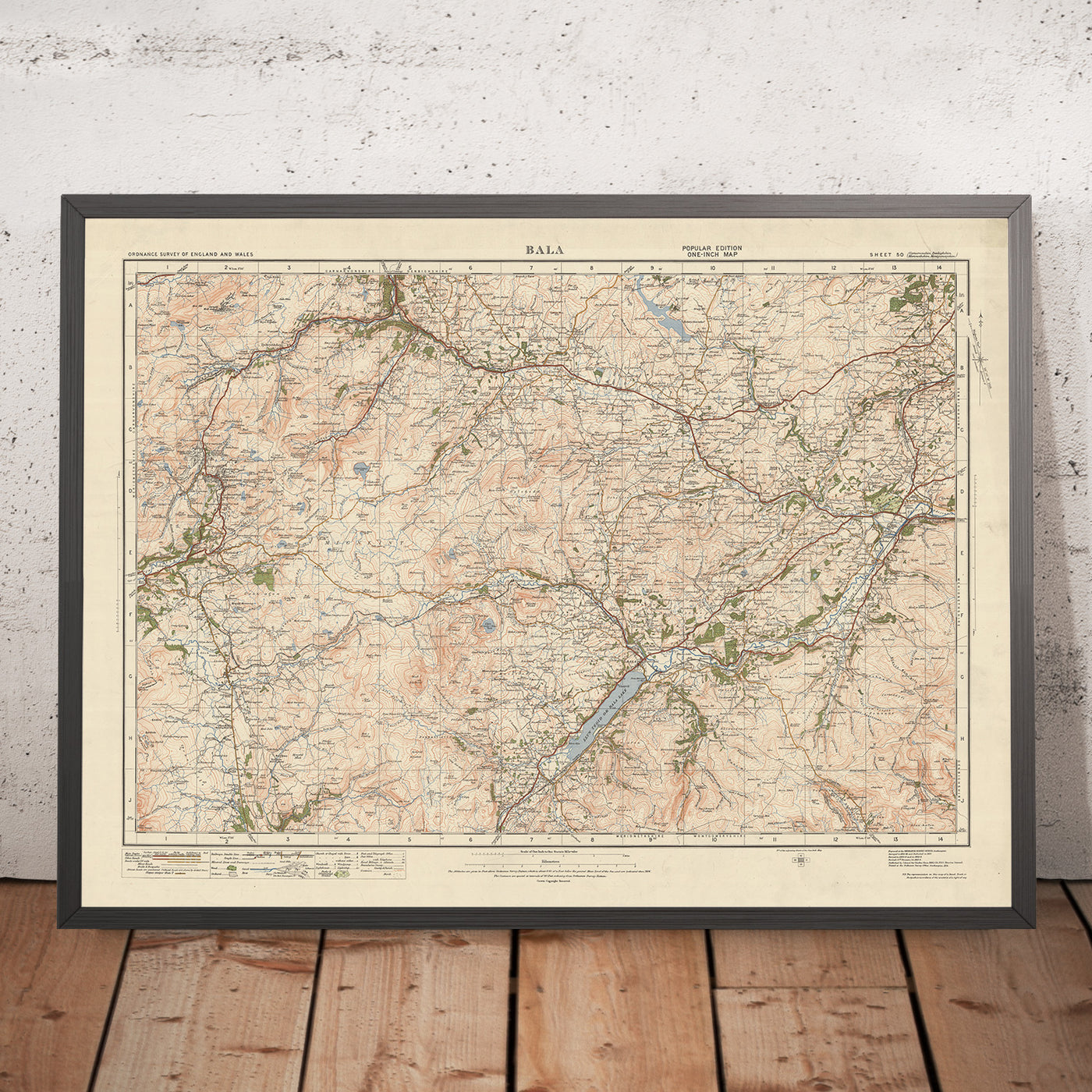 Old Ordnance Survey Map, Sheet 50 - Bala, 1925: Corwen, Blaenau Ffestiniog, Trawsfynydd, Coed y Brenin Forest Park, Eryri National Park (Snowdonia)