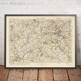 Alte Ordnance Survey-Karte, Blatt 52 - Stoke on Trent, 1925: Newcastle-under-Lyme, Crewe, Nantwich, Whitchurch, Market Drayton 