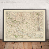 Mapa de Old Ordnance Survey, hoja 53 - Derby, 1925: Uttoxeter, Belper, Ripley, Ashbourne, Cheadle