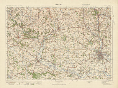 Old Ordnance Survey Map, Blatt 53 – Derby, 1925: Uttoxeter, Belper, Ripley, Ashbourne, Cheadle