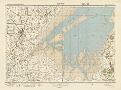 Old Ordnance Survey Map, Sheet 56 - Boston, 1925: Hunstanton, Heacham, Dersingham, Old Leake, Wrangle