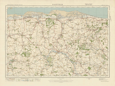 Old Ordnance Survey Map, Sheet 57 - Fakenham, 1925: Holt, Burnham Market, Little Walsingham, Briston, Norfolk Coast AONB