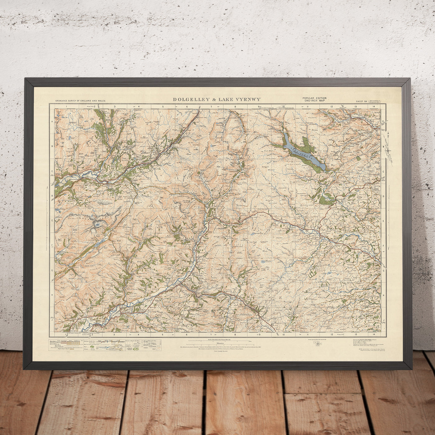 Old Ordnance Survey Map, Blatt 59 – Dolgelly & Lake Vyrnwy, 1925: Machynlleth, Corris, Aberangell, Coed y Brenin Forest Park, Eryri National Park