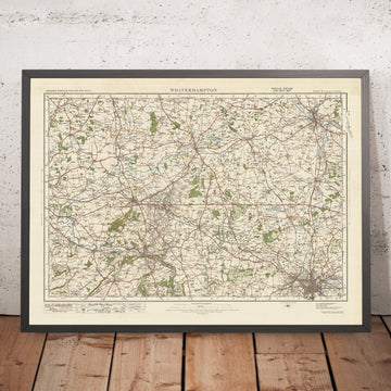 Old Ordnance Survey Map, Sheet 61 - Wolverhampton, 1925: Shifnal, Telford, Newport, Stafford, The Iron Bridge