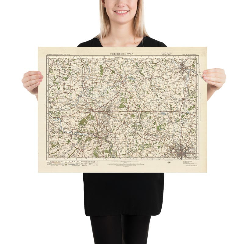 Old Ordnance Survey Map, Sheet 61 - Wolverhampton, 1925: Shifnal, Telford, Newport, Stafford, The Iron Bridge