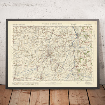 Old Ordnance Survey Map, Sheet 65 - Wisbech & Kings Lynn, 1925: Downham Market, Long Sutton, Holbeach, Outwell, River Great Ouse