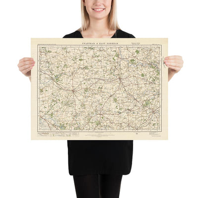 Old Ordnance Survey Map, Sheet 66 - Swaffam & East Dereham, 1925: Watton, Wymondham, Attleborough, Reepham, Oxburgh Estate