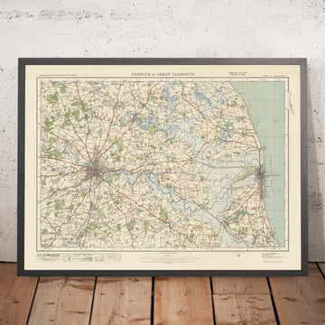 Old Ordnance Survey Map, Sheet 67 - Norwich & Great Yarmouth, 1925: Caister-on-Sea, Hethersett, Loddon, Acle, The Broads