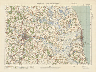 Old Ordnance Survey Map, Sheet 67 - Norwich & Great Yarmouth, 1925: Caister-on-Sea, Hethersett, Loddon, Acle, The Broads