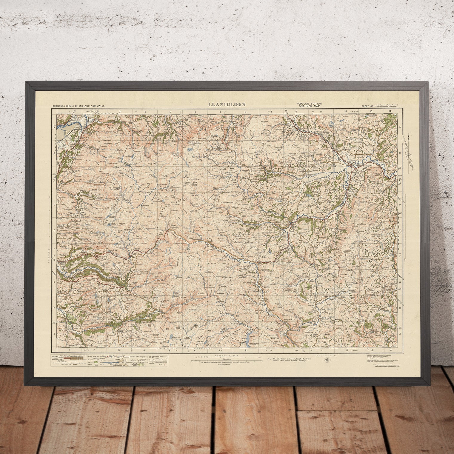 Old Ordnance Survey Map, Sheet 69 - Llanidloes, 1925: Carno, Caersws ...