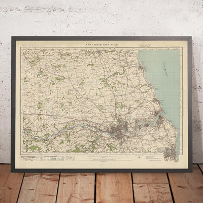 Old Ordnance Survey Map, Sheet 7 - Newcastle Upon Tyne, 1919-1926: Gateshead, Whitley Bay, Blaydon, Cramlington, Tyne River, Hadrian's Wall